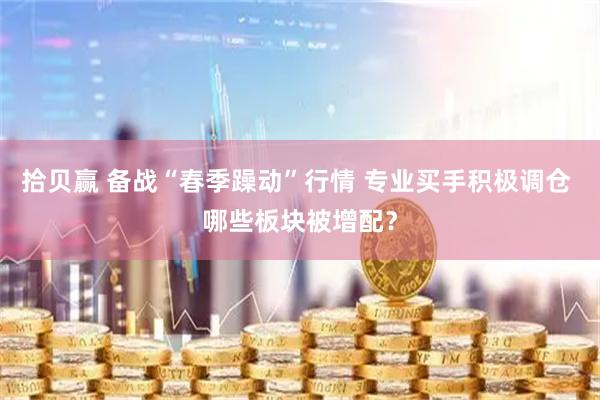 拾贝赢 备战“春季躁动”行情 专业买手积极调仓 哪些板块被增配？